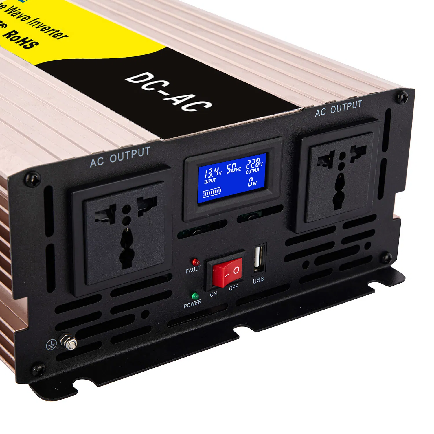 2000W/2kw 2000 واط 12V/24V/48V تيار مستمر إلى تيار متردد 110V/120V 220V/230V عاكس طاقة شمسية بتيار متردد نقي