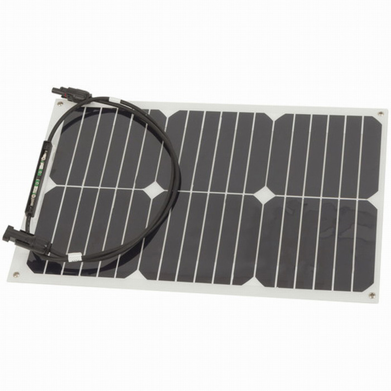 لوحة شمسية رقيقة للغاية 100W مرنة بتقنية خلايا الألواح الشمسية عالية الكفاءة من النوع أحادي البلورة لوحدات الطاقة خارج الشبكة للمركبات الترفيهية والقوارب