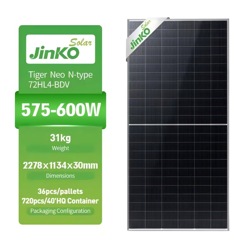 سعر لوحة جينكو الشمسية 560W 570W 580W 575W 585W 590W الألواح الشمسية ثنائية الوجه لوحة الطاقة الشمسية الأصلية من جينكو 620W 630W 720W لنظام الطاقة الشمسية