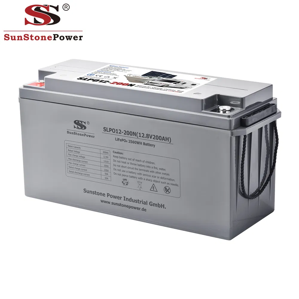 12V LiFePO4 بطاريات 12V 200ah بطارية تخزين شمسية ليثيوم عميقة الدورة