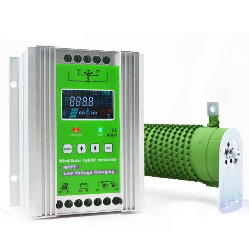 24V 600W جهاز تحكم شحن هجين مع حماية من الحمل الزائد بتقنية MPPT PWM لنظام مولد هجين يعمل بالطاقة الشمسية والرياح