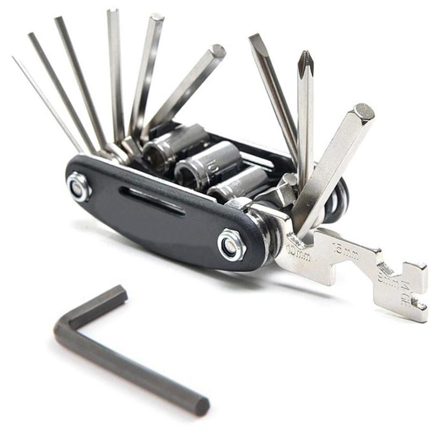 16 em 1 Ferramentas Multifuncionais para Manutenção de Bicicletas Kit de Ferramentas para Reparação de Bicicletas com Chave de Fenda
