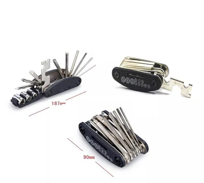 16 em 1 Ferramentas Multifuncionais para Manutenção de Bicicletas Kit de Ferramentas para Reparação de Bicicletas com Chave de Fenda