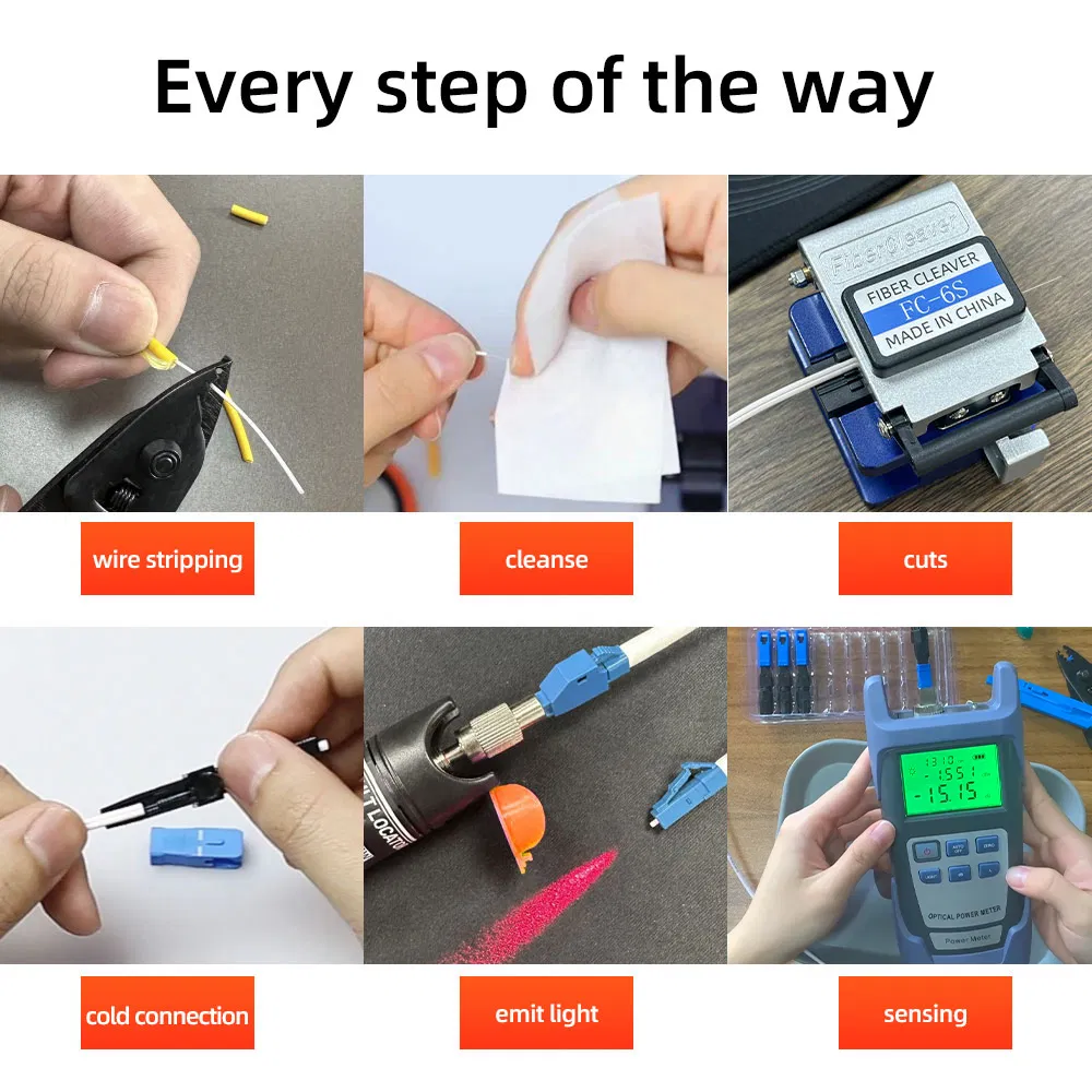 Kit Completo de Ferramentas para Emenda e Terminação de Fibra para Instalação e Manutenção de FTTH