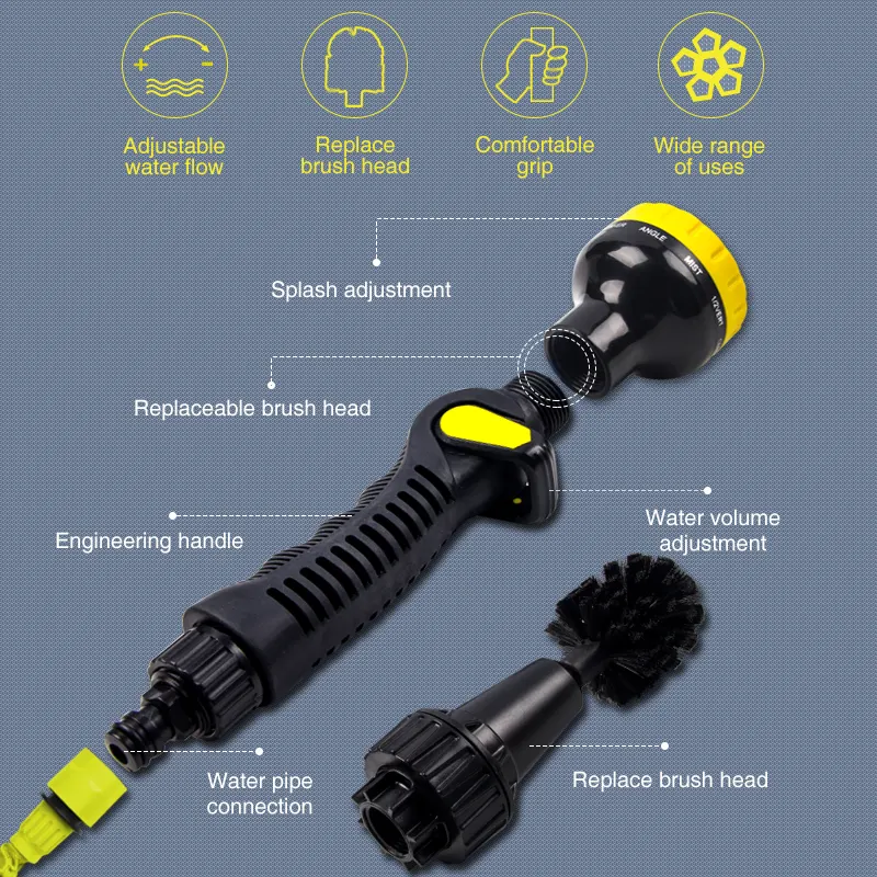 Kit de Pulverizador de Água Pesado para Jardim, Lavagem de Carros e Ferramenta de Limpeza