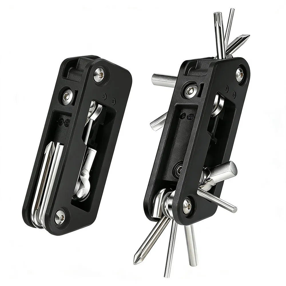 10-in-1 Kit de Reparação de Bicicleta com Chave Hexagonal e Chave de Fenda Portátil para Bicicleta Elétrica Ferramenta Multifuncional