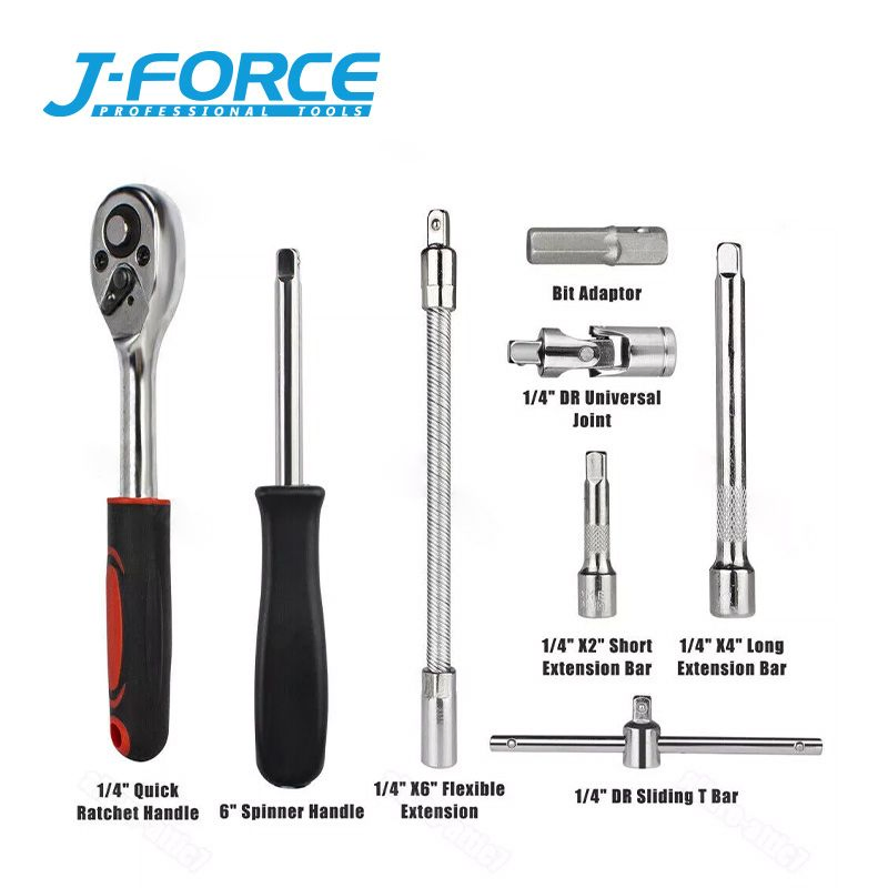 Conjunto de Soquetes de Impacto 46PCS 1/4 Conjunto de Soquetes Métricos Chave de Ratchet Conjunto de Chaves Torx