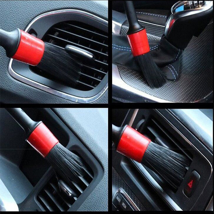 Kit de Limpeza de Carro com Escova de Detalhamento Multipropósito Escova Macia para Cuidados com o Carro Escova Preta para 5 PCS Conjunto