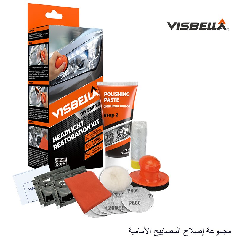 Kit/Ferramenta de Restauração de Faróis de Carro Profissional DIY