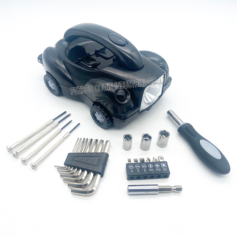 23 Conjunto de Ferramentas em Forma de Carro com Lanterna, Ferramenta Manual, Kit de Ferramentas para Casa, Presente para Negócios