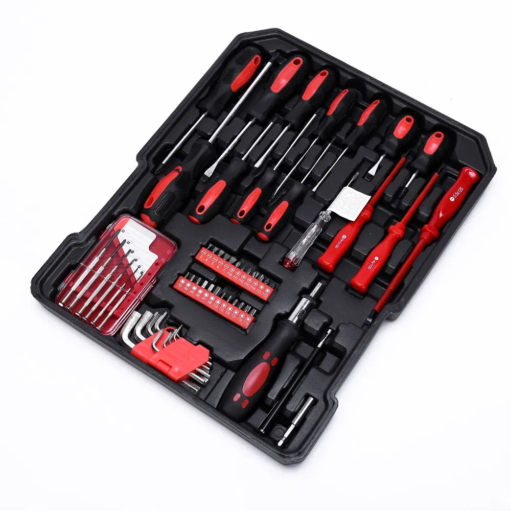 187PCS Kit de Ferramentas para Reparos Gerais em Casa e Automotivos com Estojo de Armazenamento