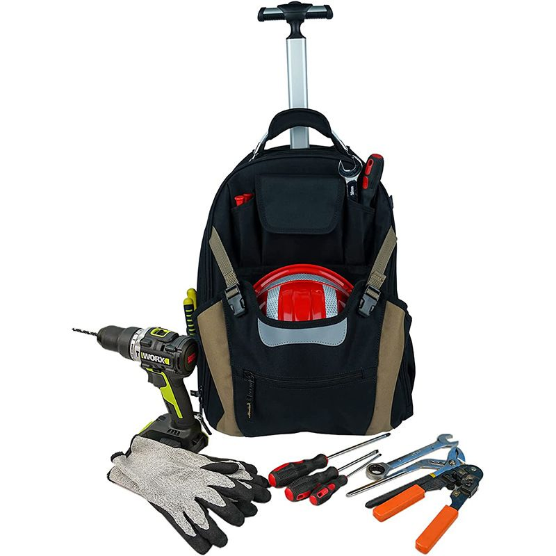Kit de Ferramentas com Rodas e Barra de Puxar para Manutenção de Mochilas Masculinas de Alta Resistência