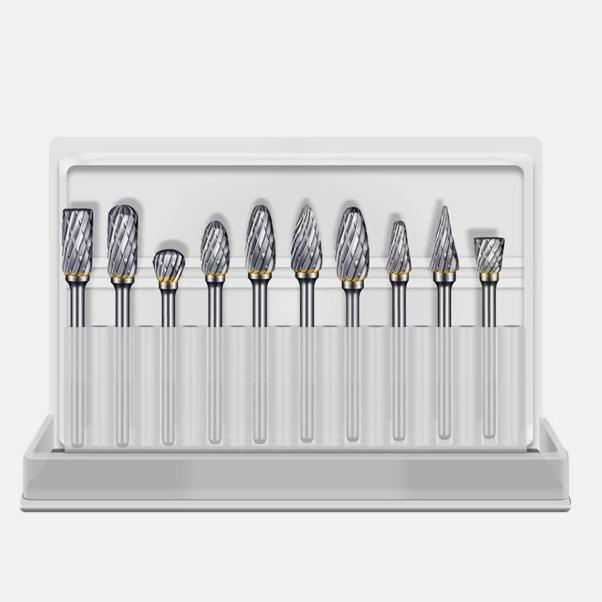 Conjunto de Brocas de Carboneto Compatível com Dremel Milwaukee 1/8" Haste 10PCS Kit de Ferramentas de Arquivo Rotativo Acessórios para Moedor de Die