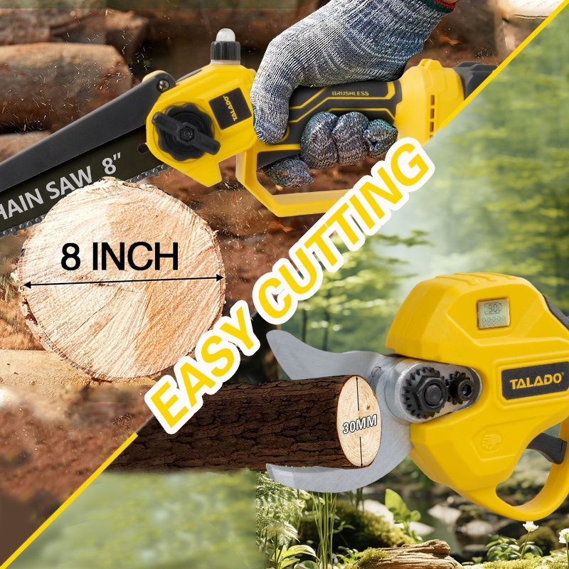 Kit de Ferramentas Elétricas Yellow Garden PRO 3-in-1 com Serra Cadeia