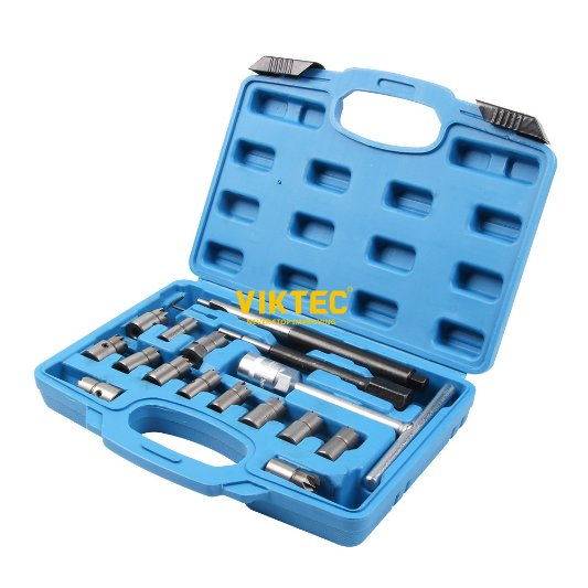 17PC Conjunto de Ferramentas para Corte de Assento de Injetor Diesel para Reparação de Motores de Precisão
