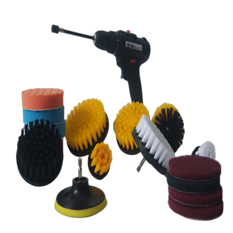 Escova de Limpeza para Carpete com Escova Rotativa de Potência e Acessório Longo Extensível, Conjunto de Almofadas para Polimento de Carros