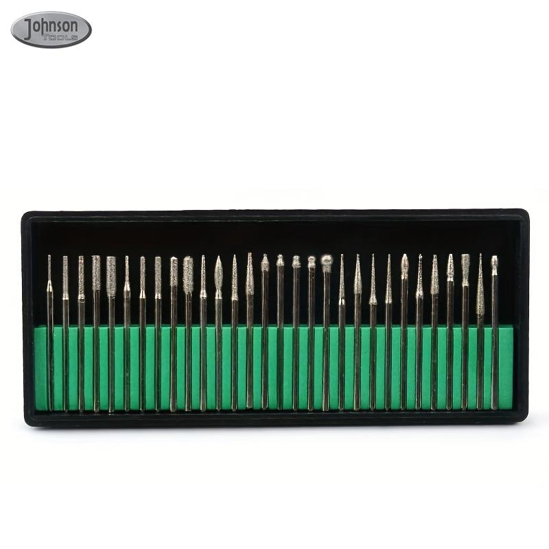 30PCS Conjunto de Brocas de Gravação em Diamante para Ferramenta Rotativa Metal Madeira Router Moagem Gravação Escultura