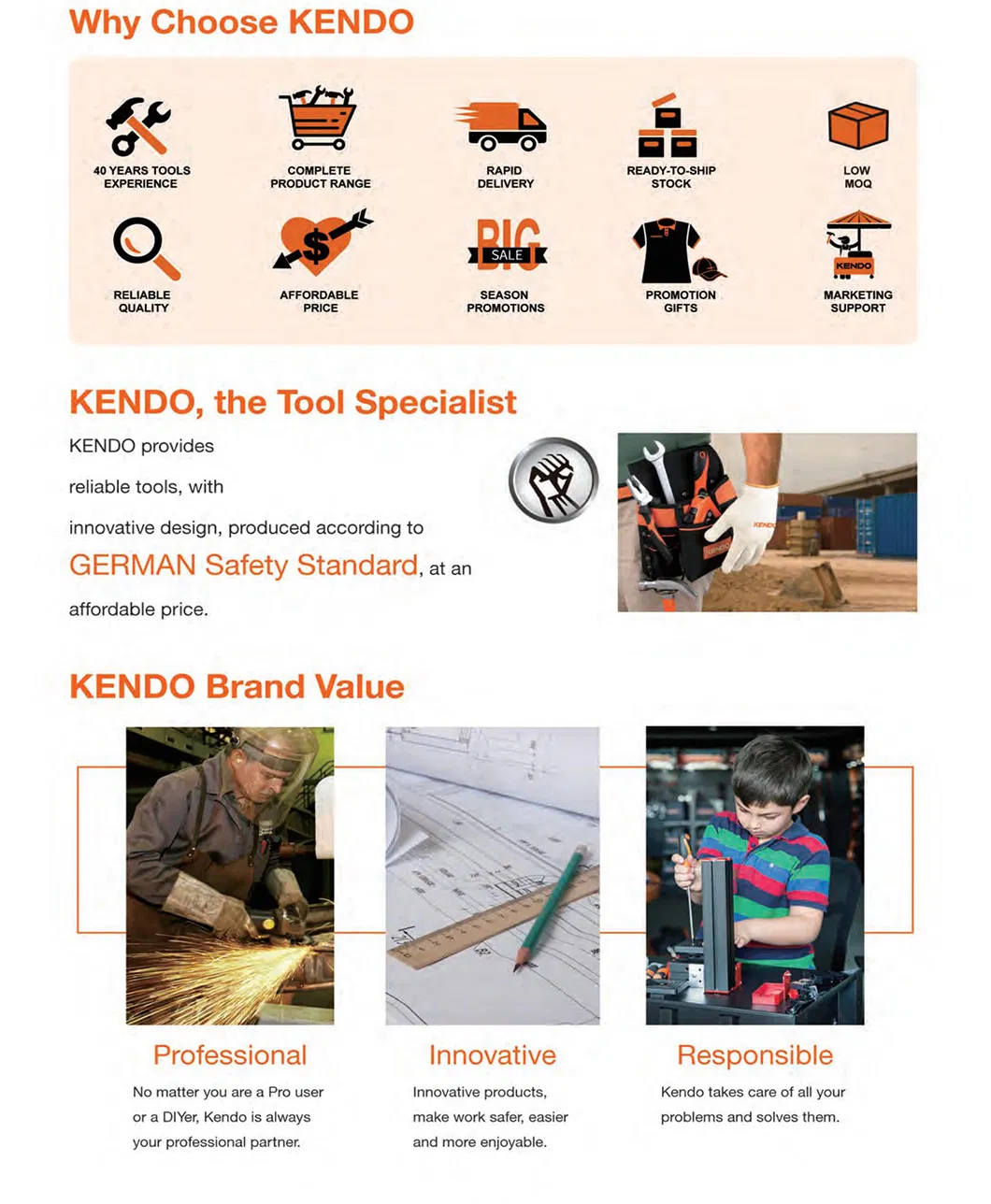 Kendo 64PCS Conjunto de Ferramentas de Manutenção para Uso Doméstico em Caixa BMC