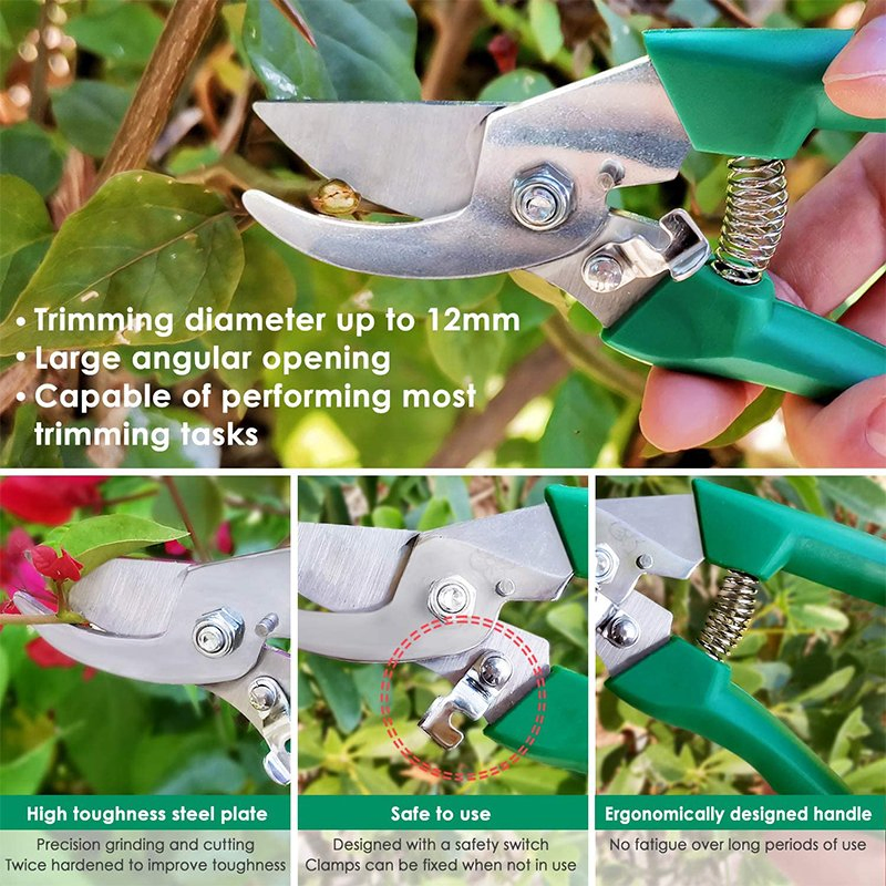 10 Conjunto de Ferramentas de Jardinagem para Mulheres e Crianças com Bolsa Multi Funcional de Alta Resistência, Conjunto de Ferramentas de Mão com Pegada Antiderrapante, Conjunto de Ferramentas para Estufa