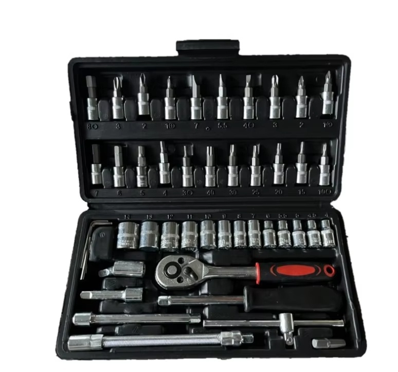 Conjunto de Ferramentas Manuais Conjunto de Ferramentas para Reparação de Carros Caixa de Ferramentas Mecânicas Conjunto de Chaves de Soquete Chave de Catraca e Chave de Fenda Kits-001