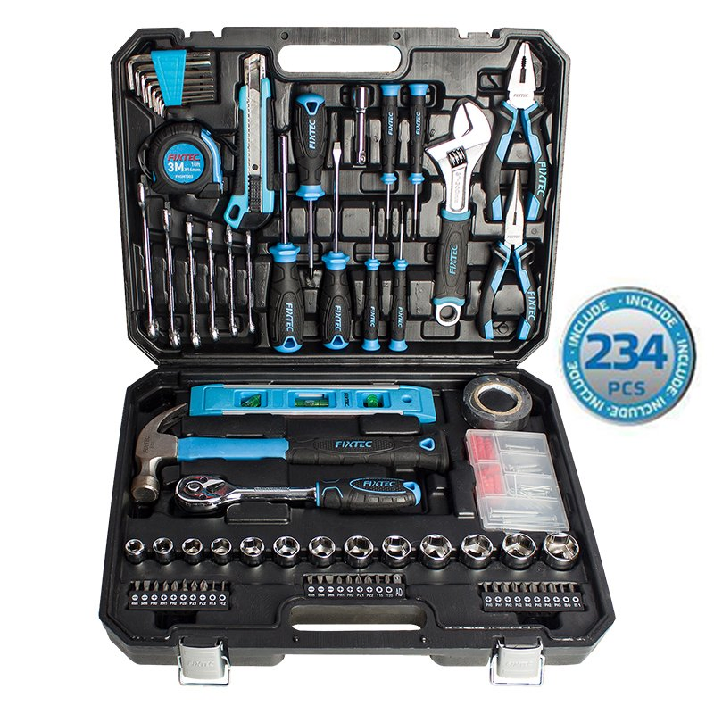 Conjunto de Chaves de Soquete Fixtec 234PCS Fabricantes Atacado Conjunto de Ferramentas de Reparação Mecânica Conjunto de Ferramentas Manuais