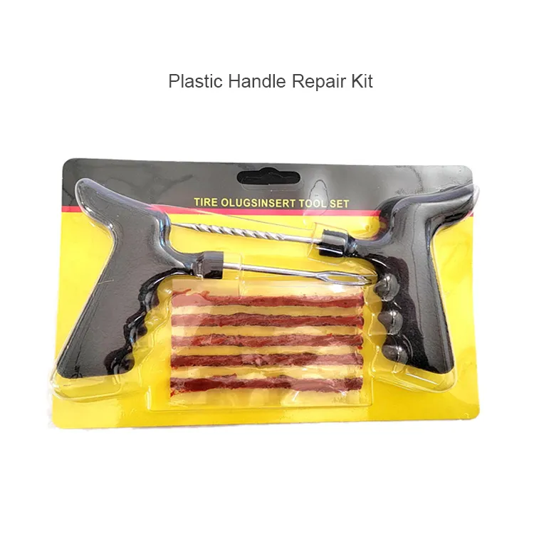 Kit de Reparação de Pneus Planos Tubeless com Plugues, Cordas de Reparação, Ferramentas de Reparação, Selante, Cola para Carro, Caminhão e Bicicleta