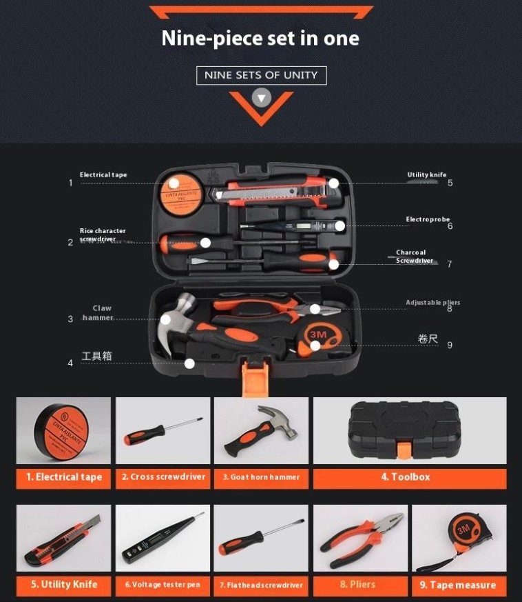 Kit de Ferramentas para Reparos Multiuso para Casa