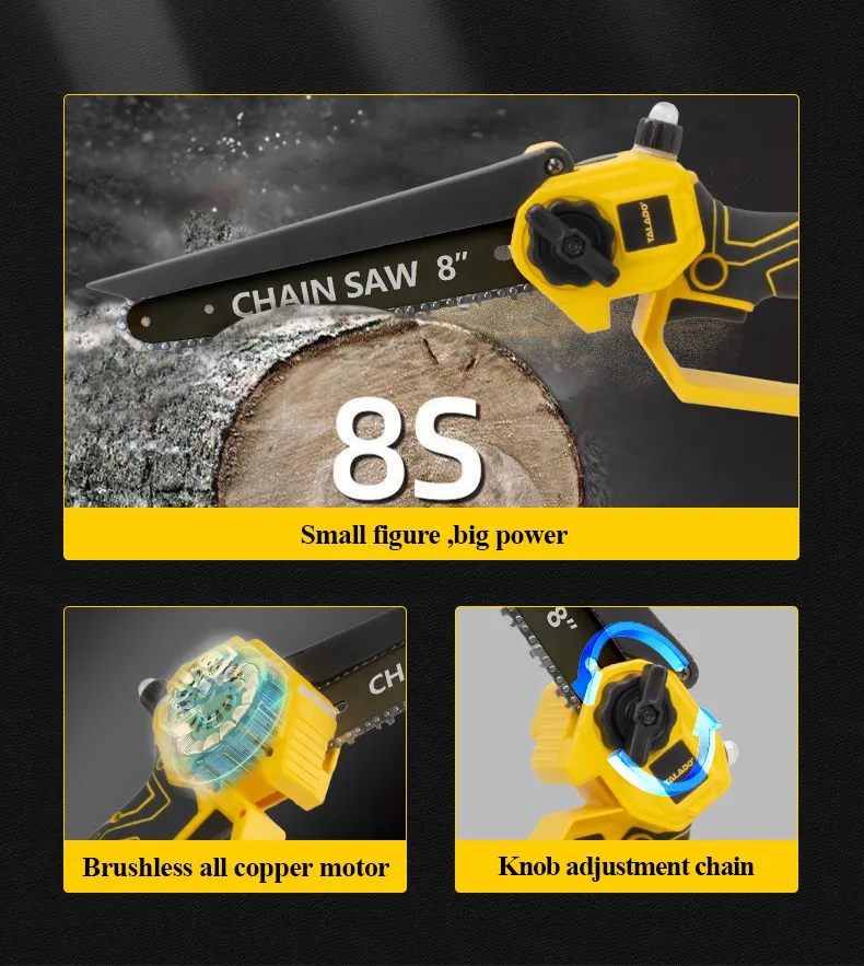 Kit de Ferramentas Elétricas Yellow Garden PRO 3-in-1 com Serra Cadeia