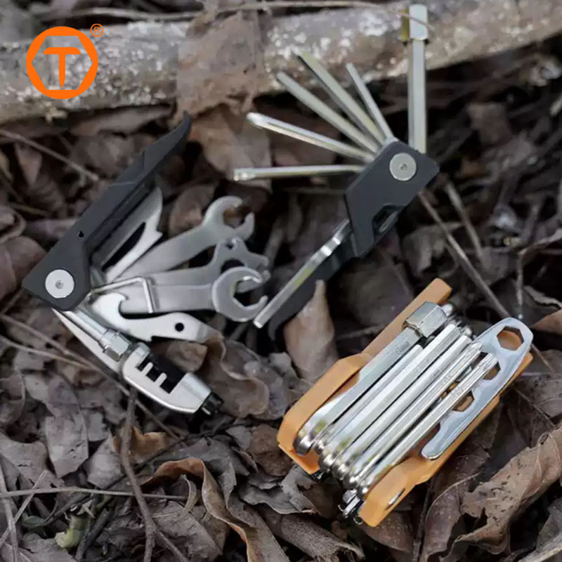 23 em 1 Conjunto de Ferramentas Multifuncionais de Reparação de Bicicleta em Aço Inoxidável Portátil com Bolsa