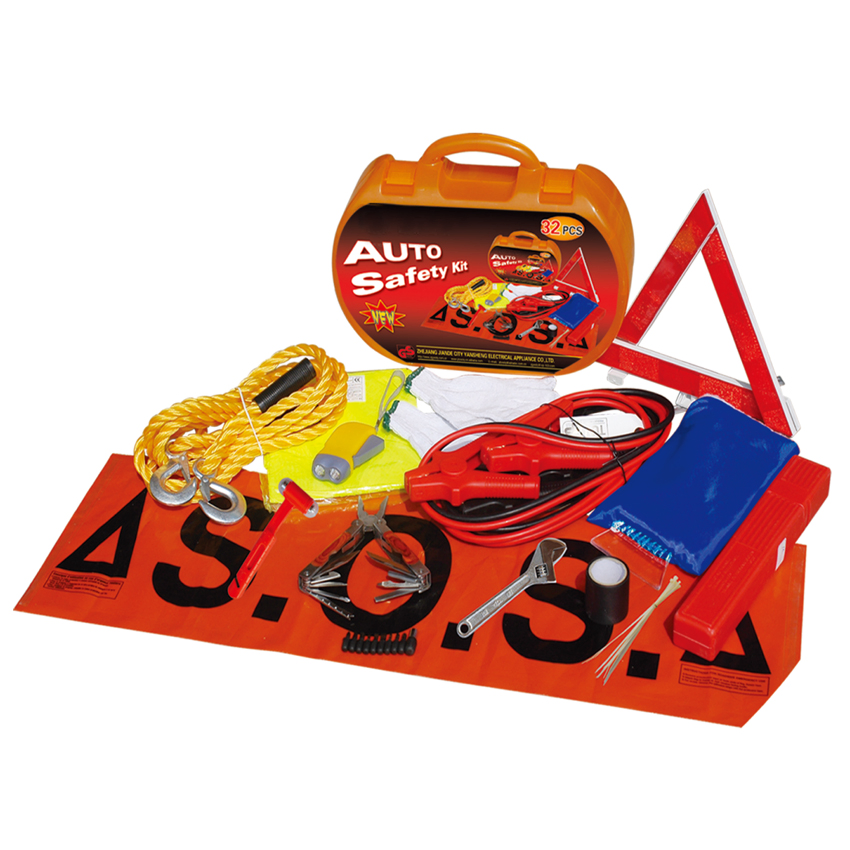 Kit de Emergência para Carro com Ferramentas de Segurança e Reparação Portátil