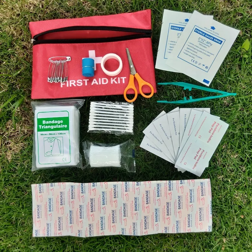 Kit de Primeiros Socorros Mini para Emergências ao Ar Livre com Bolsa