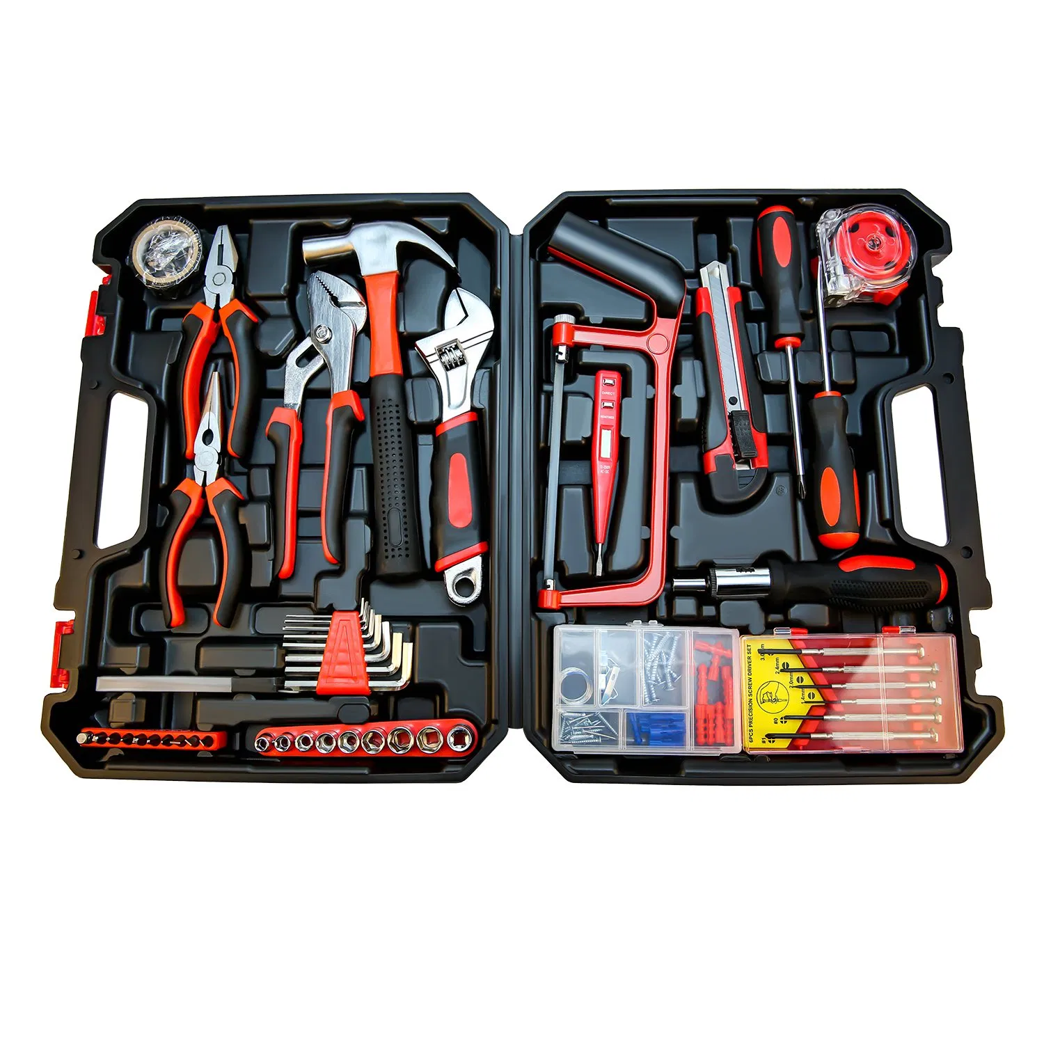 Conjunto de Ferramentas para Casa Behappy 24PCS, Conjunto de Ferramentas Gerais para Reparos em Casa e Automóveis com Caixa de Ferramentas Sólida