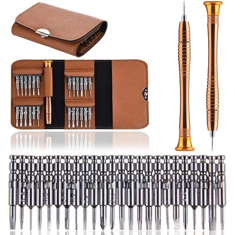 Conjunto de Chaves de Precisão Mini 25 em 1 Kit de Ferramentas de Reparação de Abridores de Chaves Torx Eletrônicas para iPhone Câmera Relógio Tablet PC
