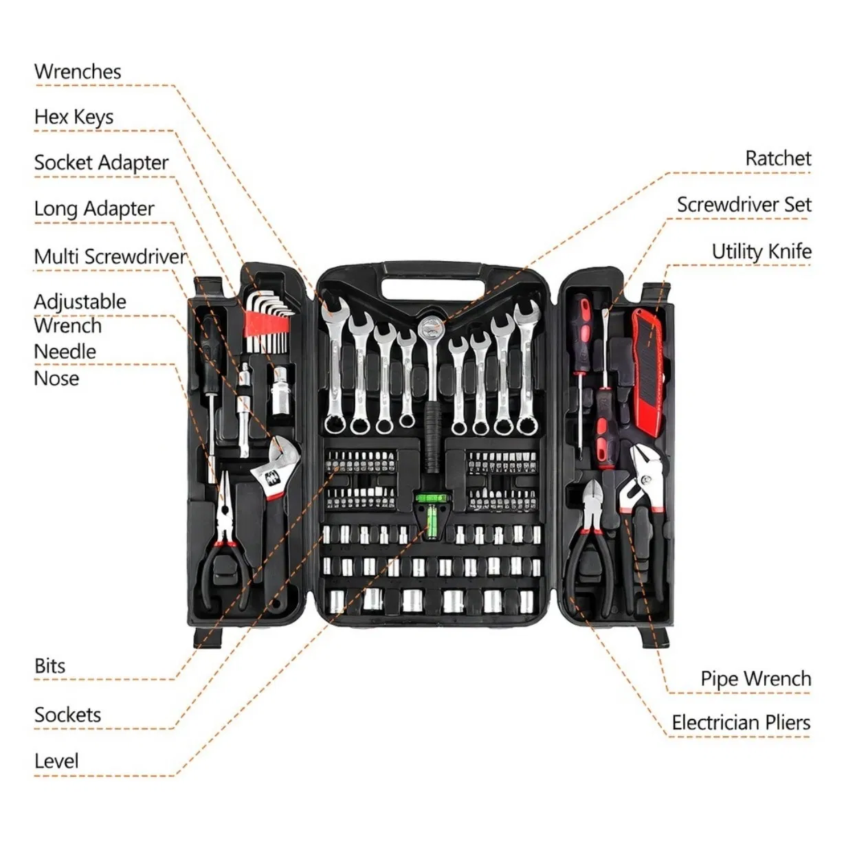 Kit de Ferramentas para Reparação Automotiva em Sistema Métrico com Isolamento de Grau Industrial