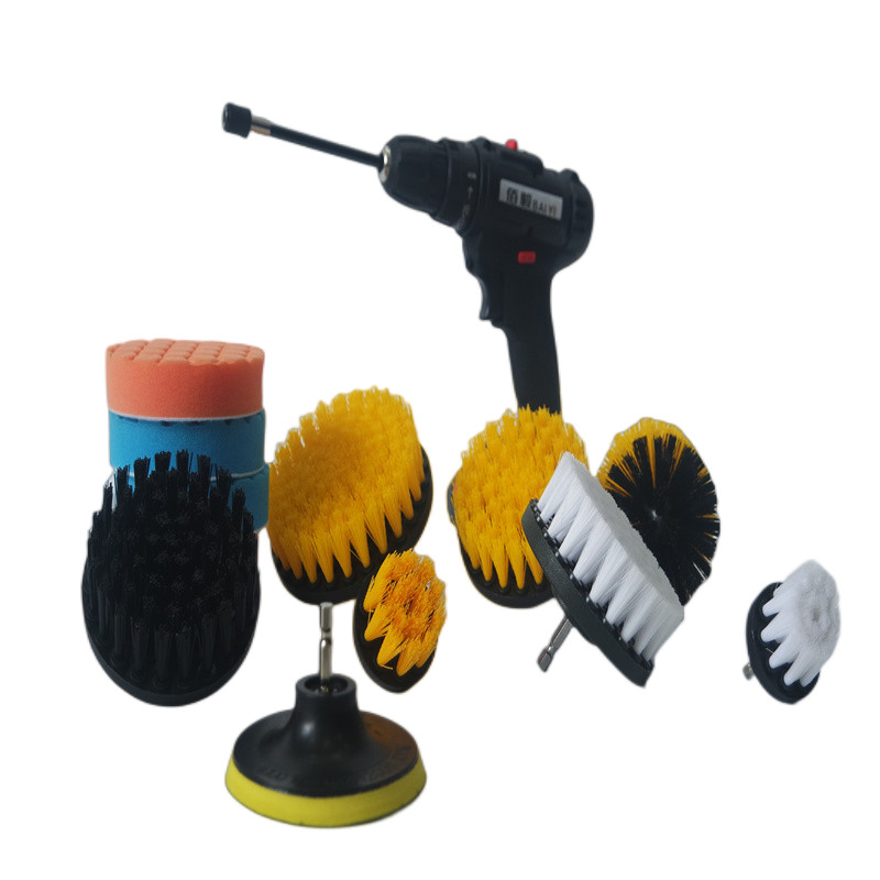 Escova de Limpeza para Carpete com Escova Rotativa de Potência e Acessório Longo Extensível, Conjunto de Almofadas para Polimento de Carros