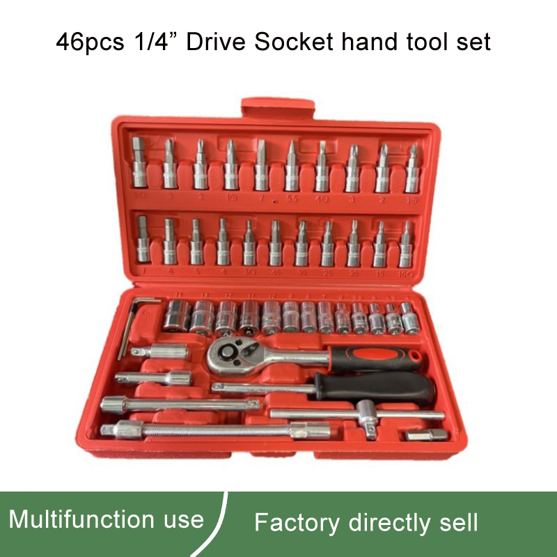Conjunto de Chaves Mecânicas Automotivas Conjunto de Soquetes para Casa Ferramenta Manual Conjunto de Ferramentas para Reparação de Carros em Aço Carbono
