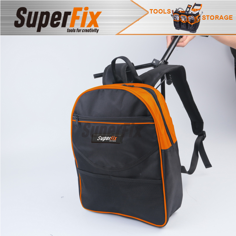 Bolsa de Ferramentas de Grande Capacidade, Base Dura, Poliéster, para Ferramentas Manuais e Alicates, Mochila