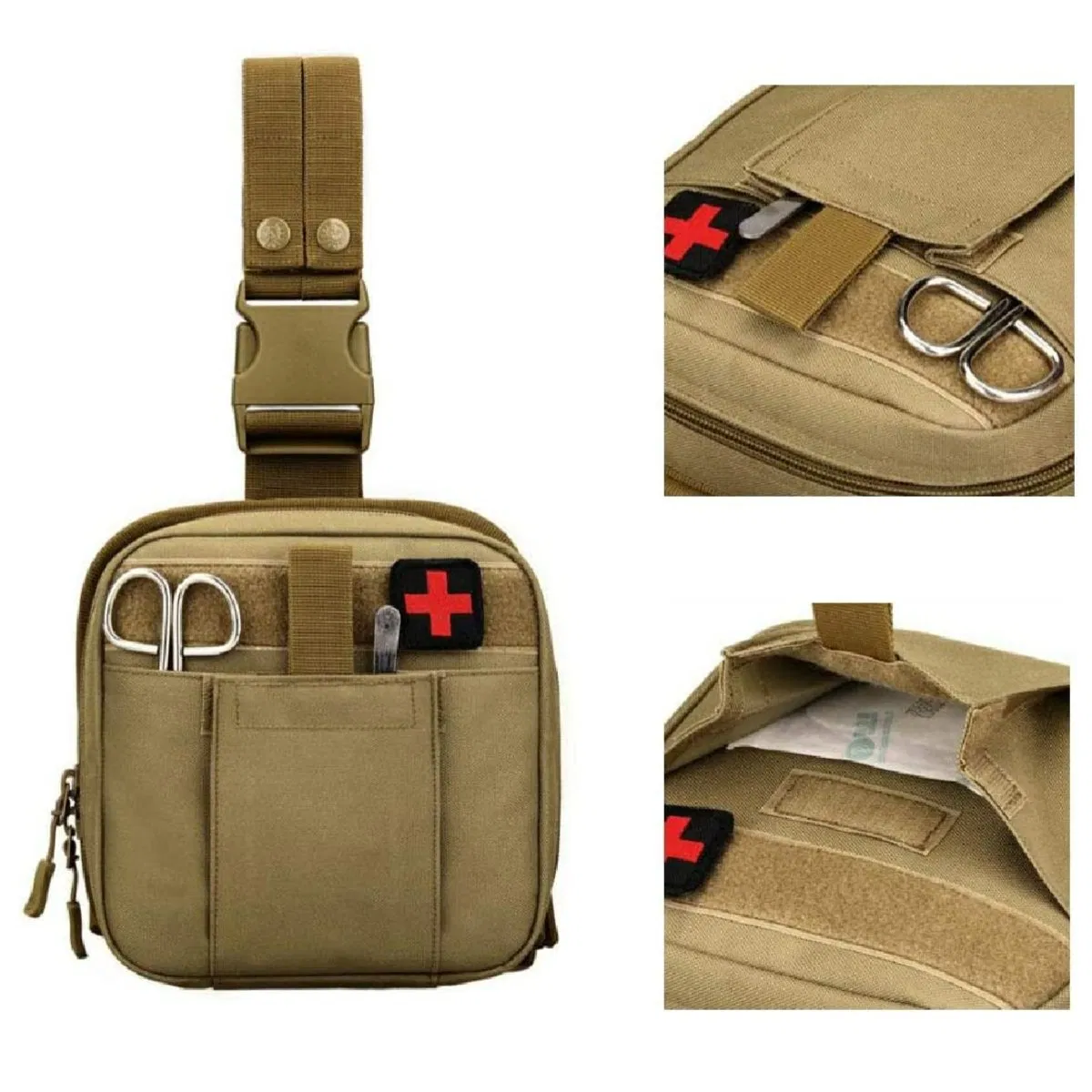Kit de Primeiros Socorros Tático Mini Compacto Personalizável para Viagens ao Ar Livre