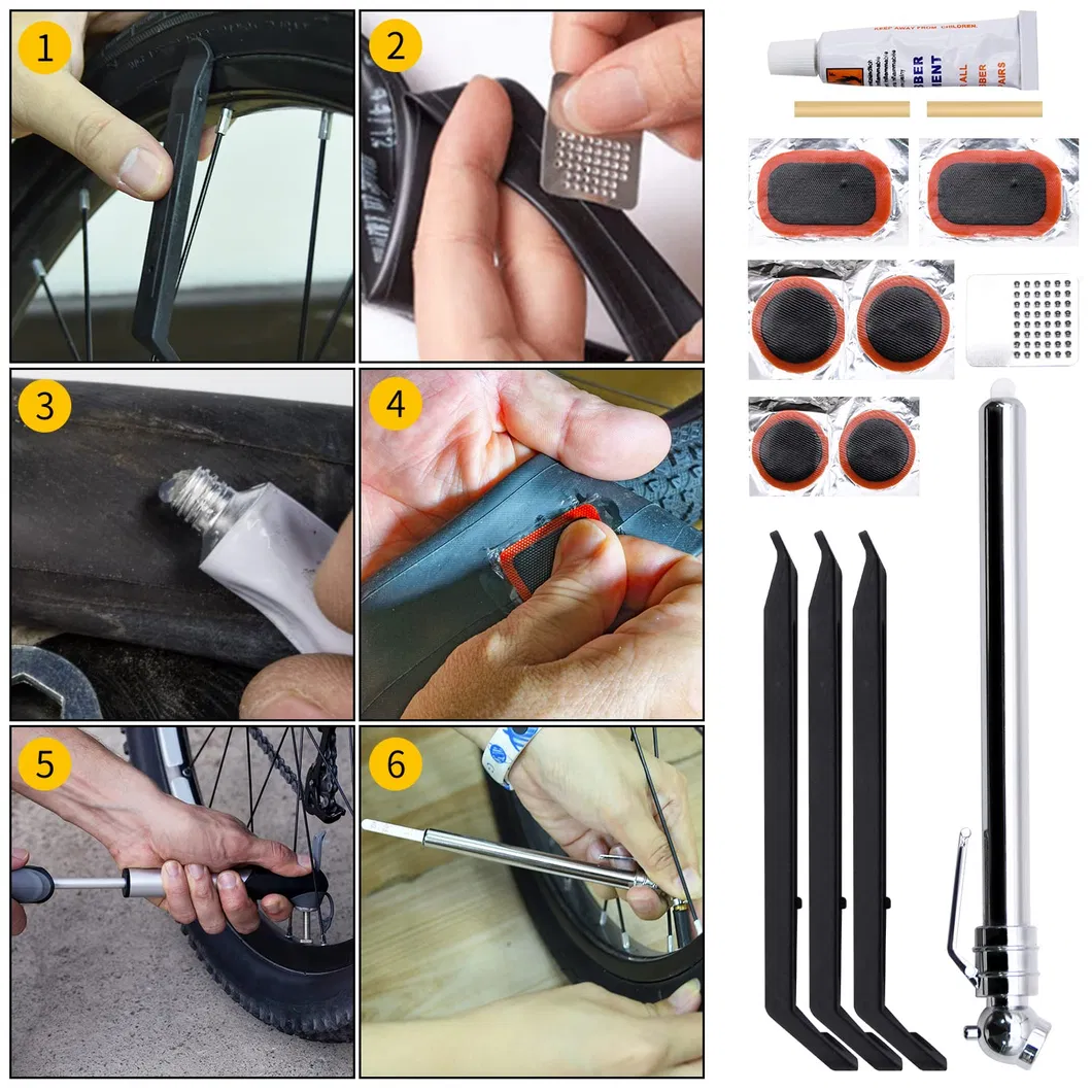 Conjunto de Ferramentas Portátil para Manutenção e Reparo de Bicicletas, Tudo em um Estojo para Bicicleta de Montanha e Estrada