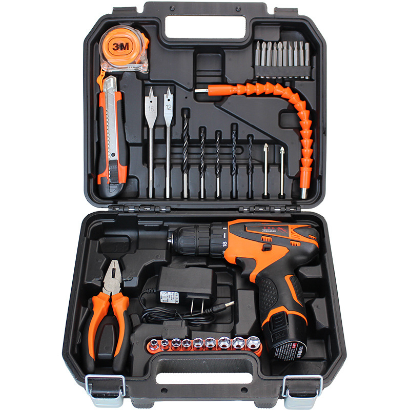 Conjunto de Ferramentas Manuais de Hardware para Reparação de Carros, Furadeira Elétrica de Impacto, Conjunto de Caixa de Ferramentas para Manutenção Elétrica à Venda