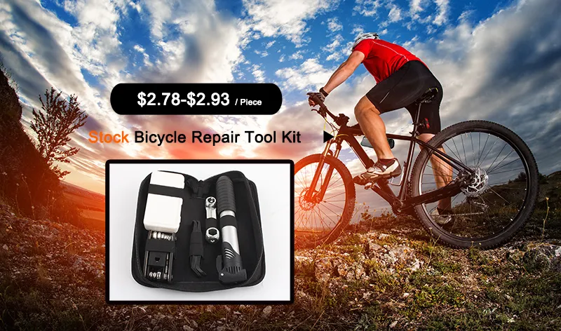 Conjunto de Reparação de Bicicleta, Conjunto de Pneus, Bomba, Conjunto de Chaves de Reparação, Bicicleta de Montanha, Ferramenta Multifuncional Portátil de Reparação de Bicicleta com Mini Bomba