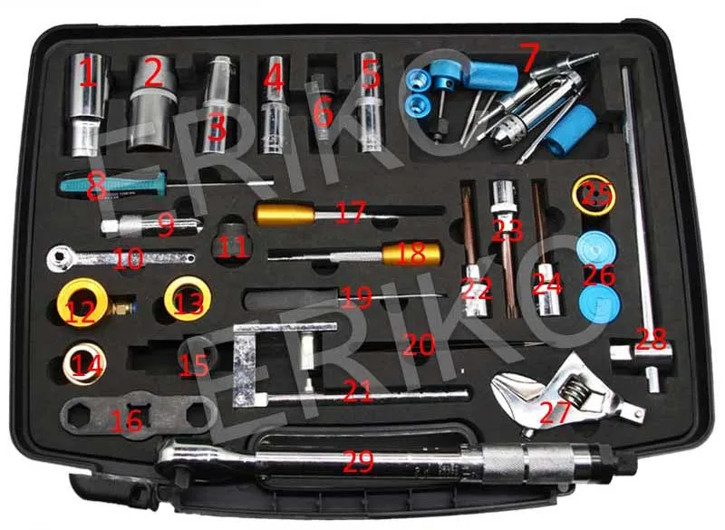 Kit de Ferramentas para Reparo de Injetores de Combustível Diesel com Sistema de Rail Comum 40 PCS