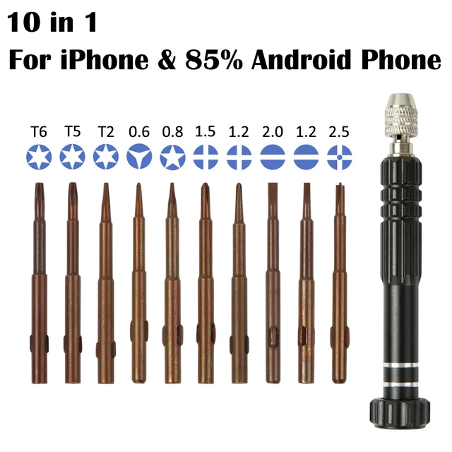Kit de Reparação com Bits de Chave de Fenda Torx Magnética de Precisão para Desmontagem de Telefone Móvel