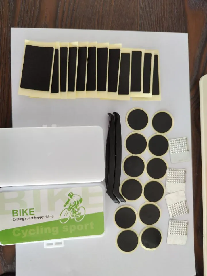 Kit de Reparação de Bicicleta Pneus Pedaço de Borracha Remendo Ciclismo Ferramentas de Reparação de Furos Kit de Reparação de Pneus Furados Conjunto de Ferramentas