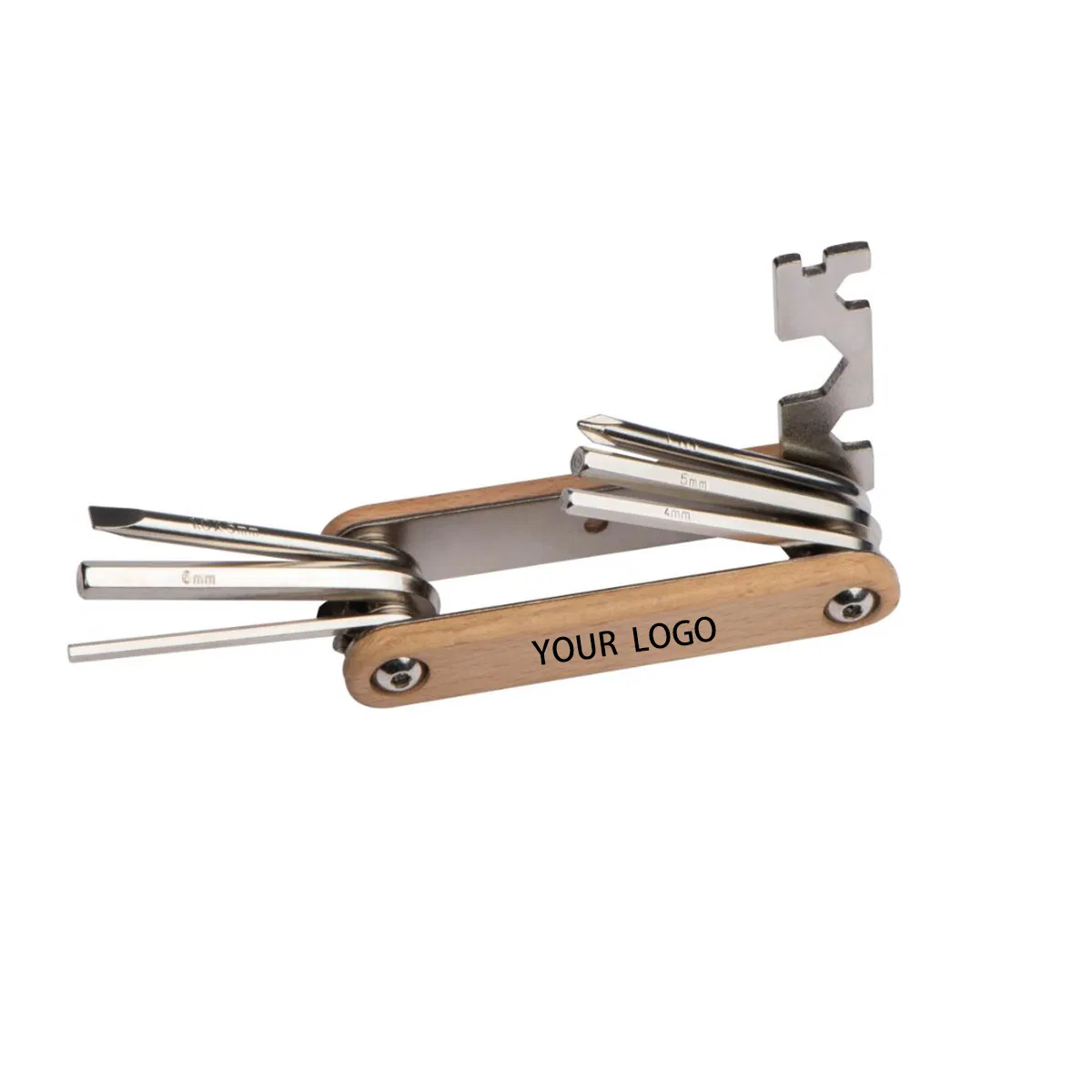 8 em 1 Ferramenta de Reparação de Bicicleta Portátil e Dobrável Mini Multitool com Logotipo Personalizado