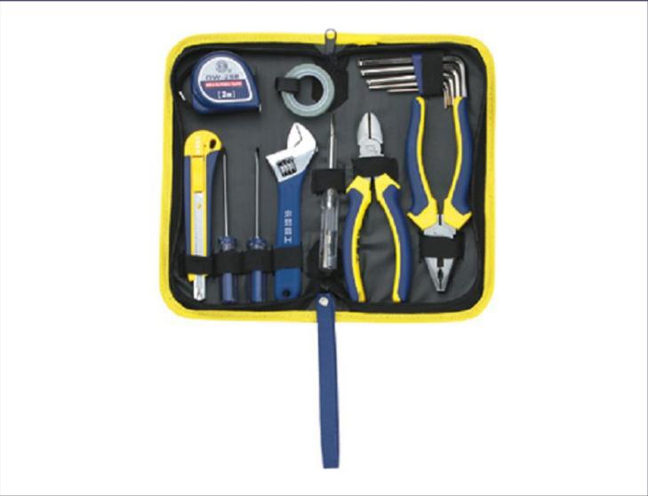 14PCS Kit de Ferramentas DIY em Bolsa de Lona para Uso em Melhorias Domésticas