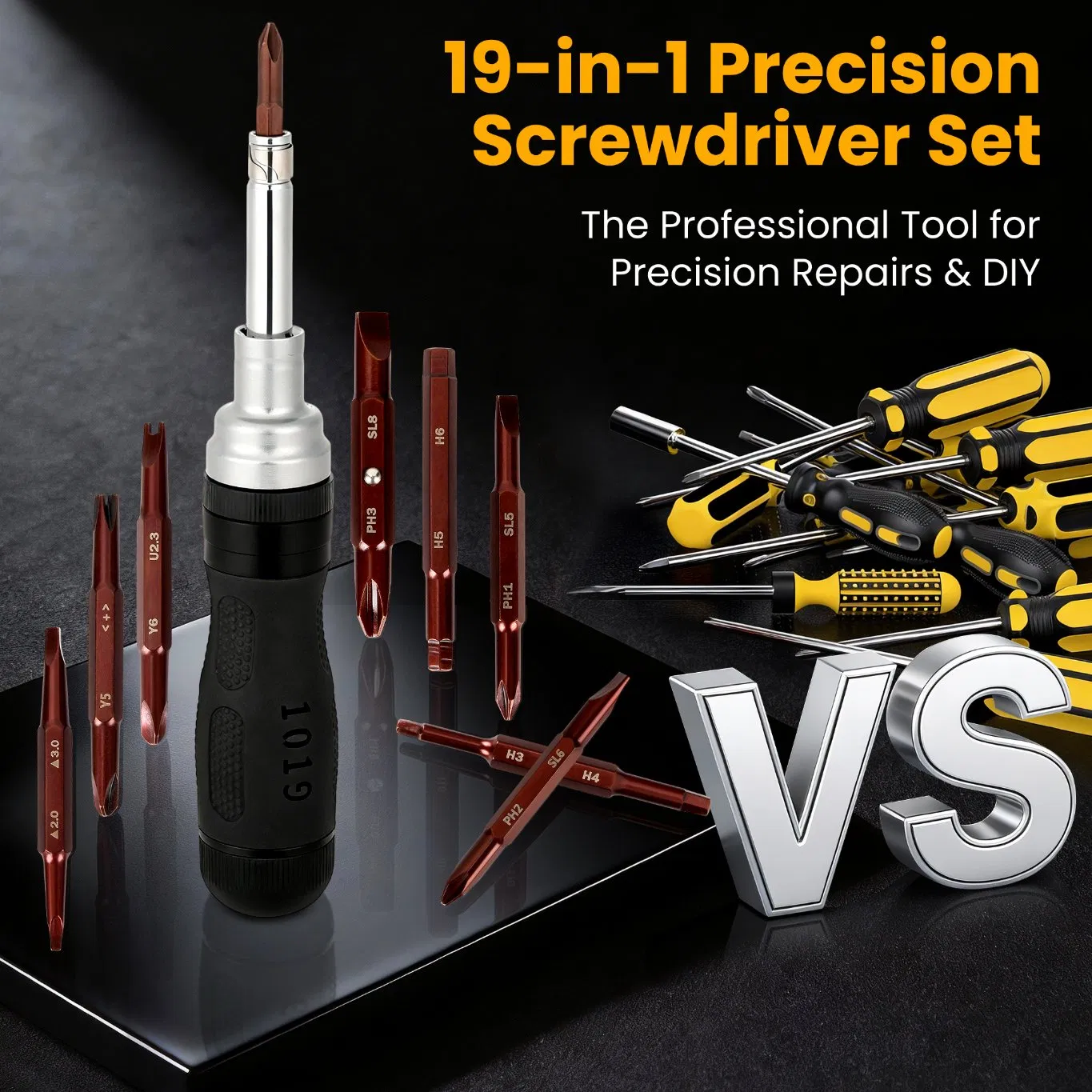 Conjunto de Ferramentas de Chave de Fenda Multi-Bit Versátil para Reparos 19-in-1