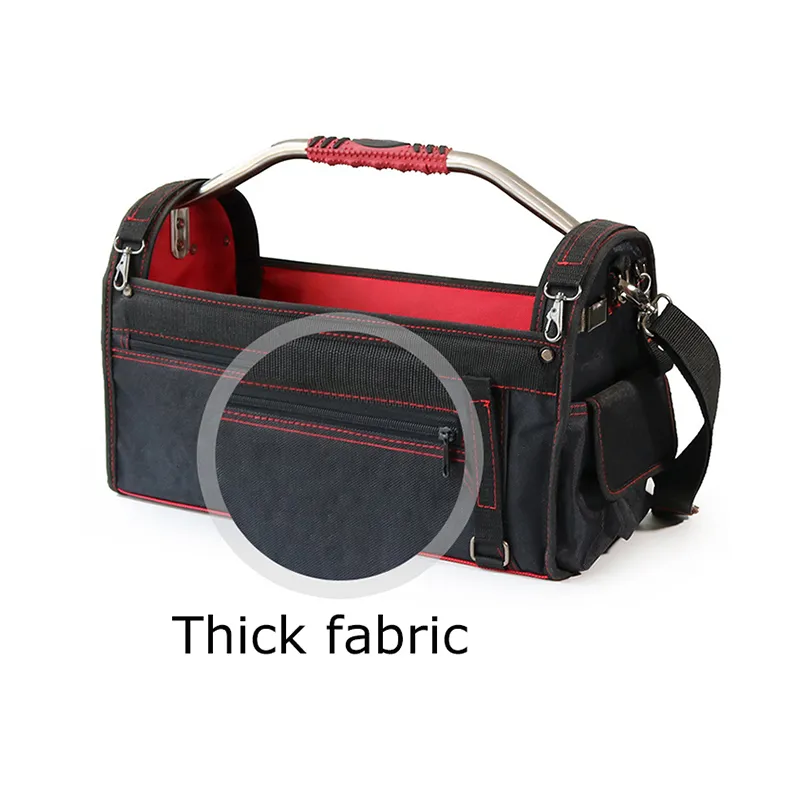Conjunto de ferramentas para manutenção de aparelhos elétricos com múltiplos bolsos, alça de metal, tecido Oxford de atacado e capacidade de carga