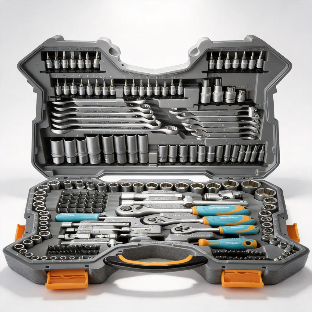 Conjunto Completo 216-Piece de Ferramentas Manuais com Estojo de Armazenamento Pesado para Uso em Garagem e Industrial