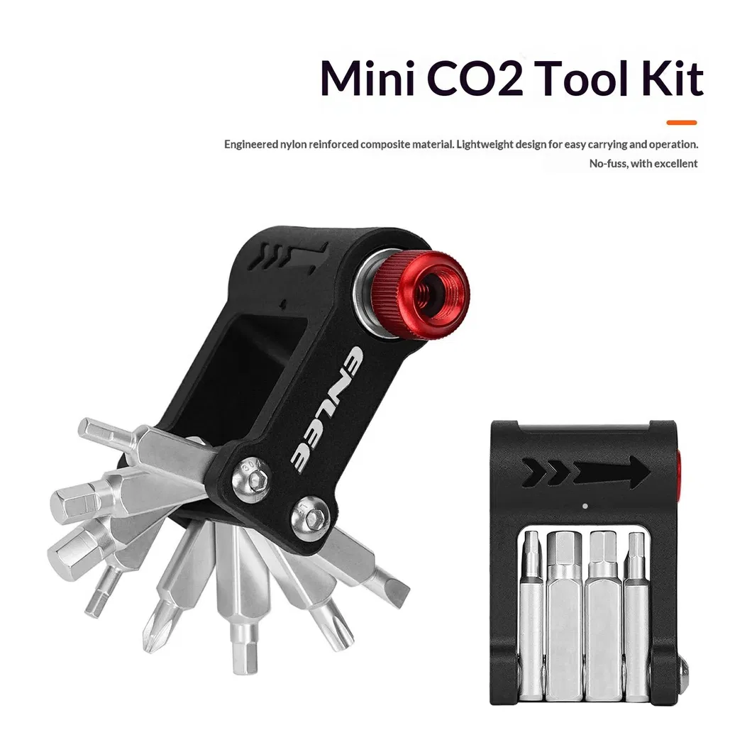 Enlee En55 Kit de Ferramentas Portátil para Reparação de Bicicleta Mini com CO2 Inflador para Manutenção de Bicicleta